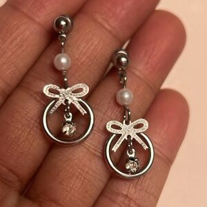 Nice Claire’s bow snowball earrings